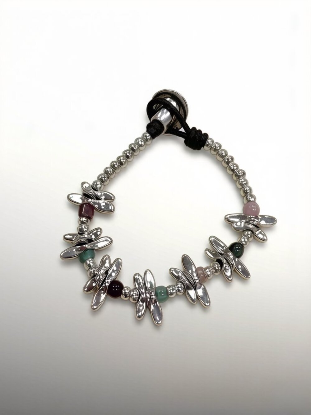 UNO de 50 handmade colorful bead dragonfly bracelet, niche